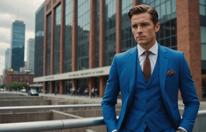 bleu electrique costume